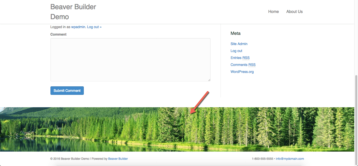 Bb Theme Image Above Footer