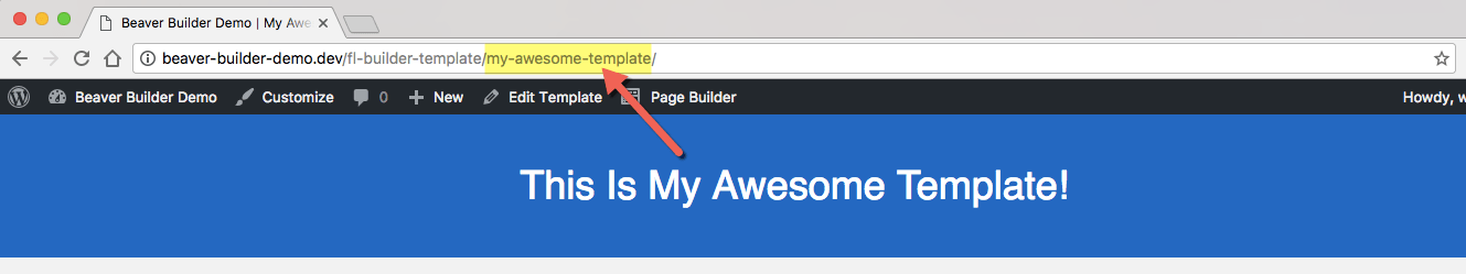Beaver Builder Template Slug