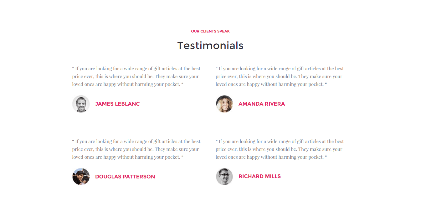 Store Offer Template Testimonials