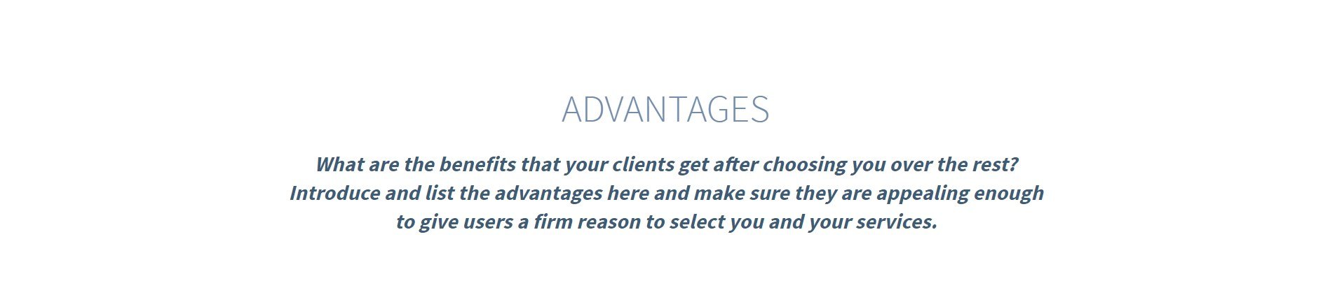 Advantages Section Financial Services Page Template