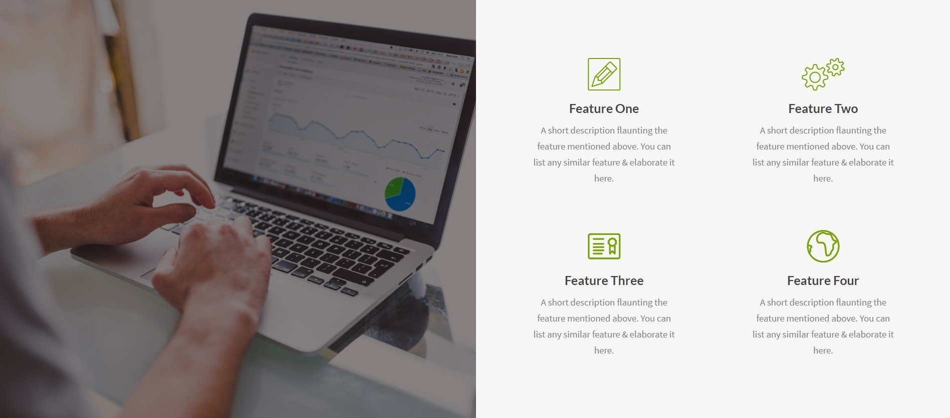 Features Section Web Agency Page Template For Beaver Builder