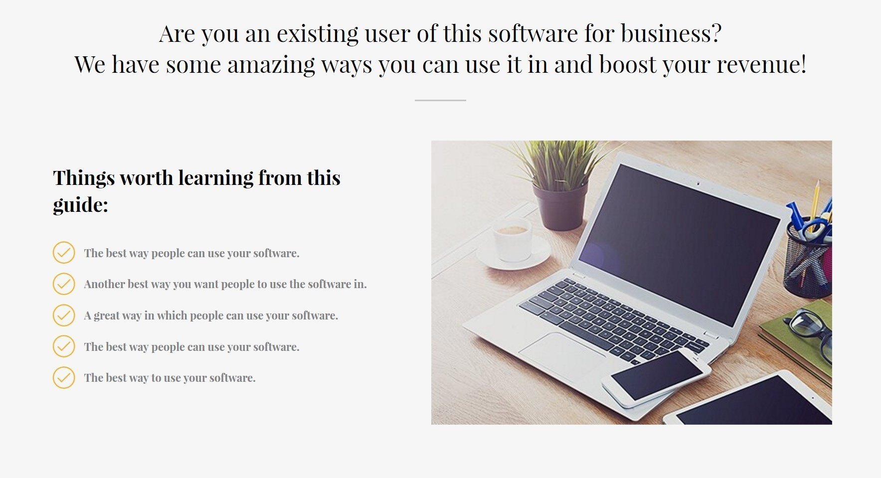 Features Section After Download Page Template