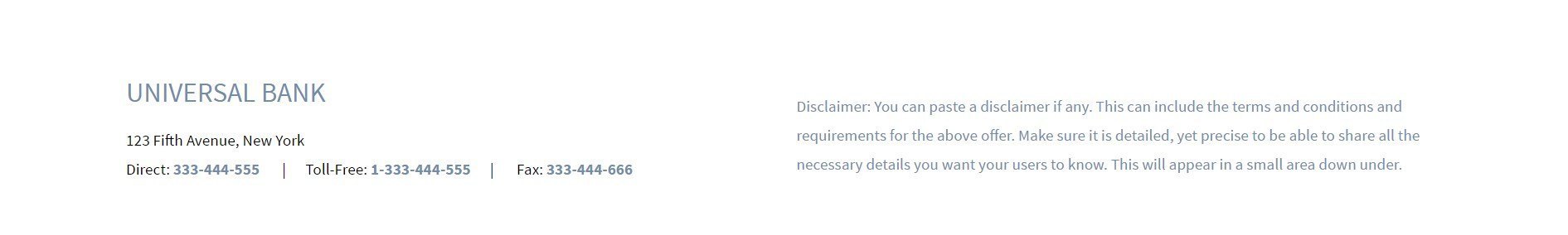 Footer Financial Services Page Template