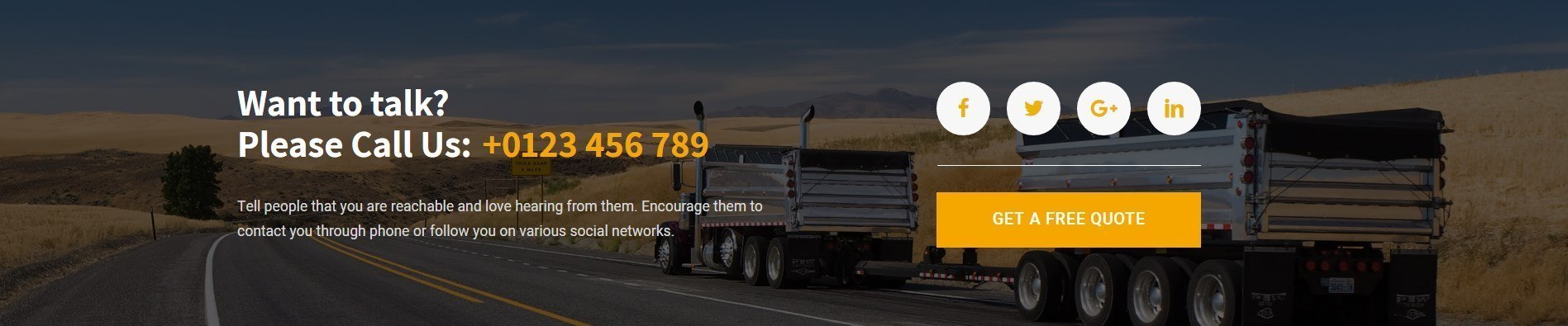 Call To Action Logistics Home Page Template