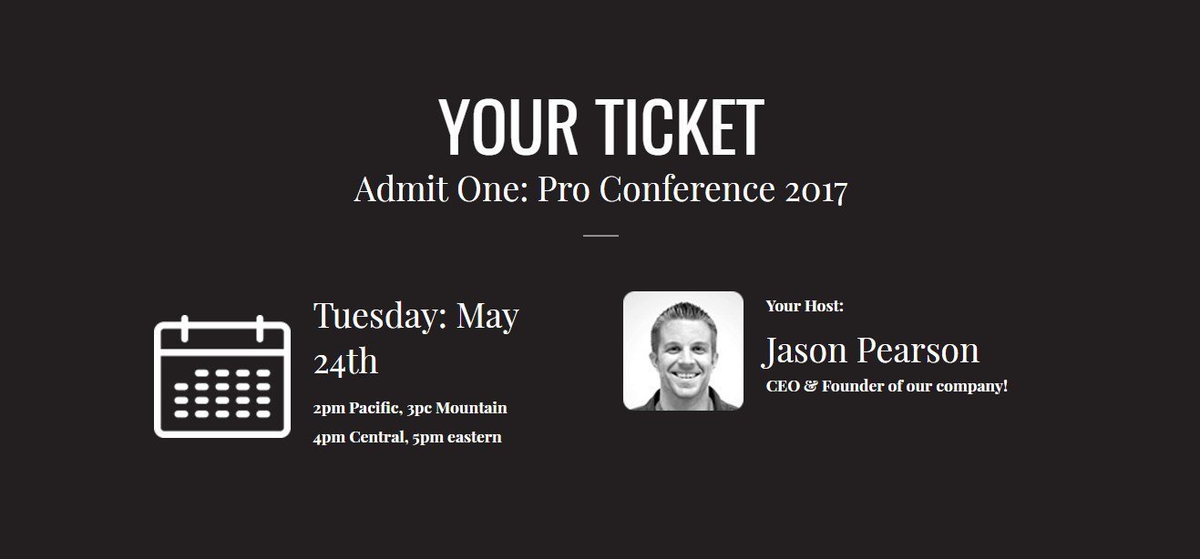 Conference Ticket Conference Confirmation Page Template