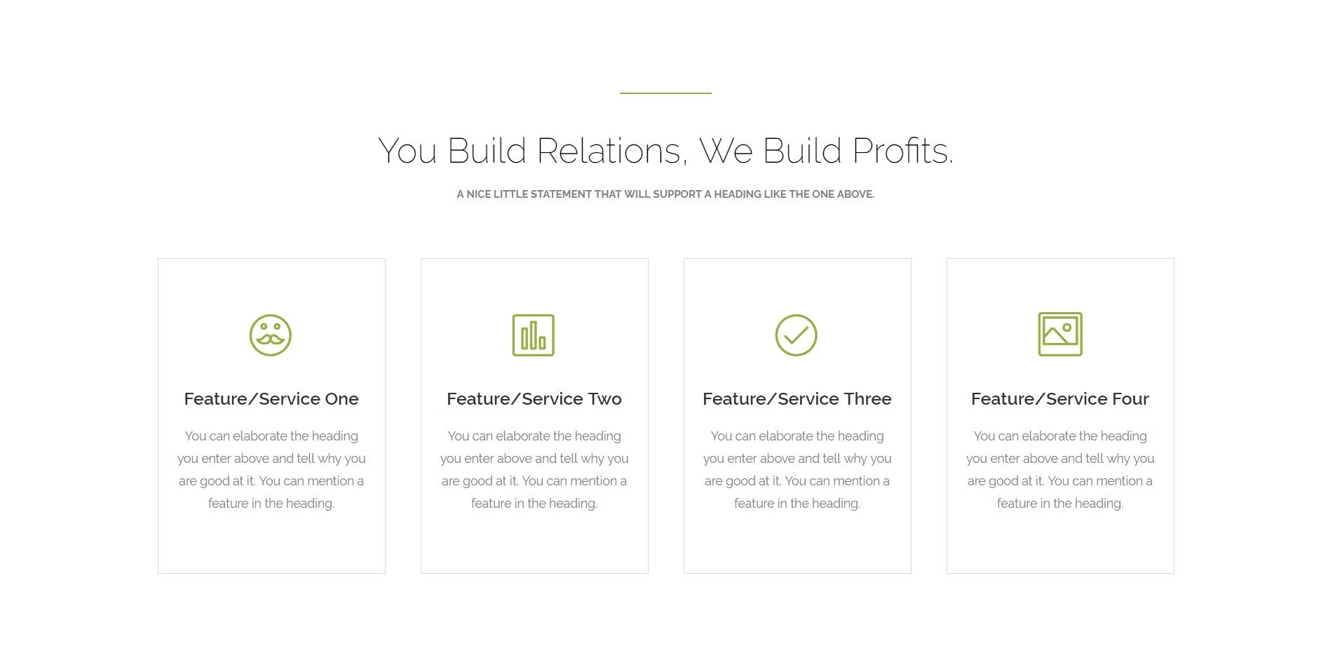Features And Services Section Marketing Page Template For Beaver Builder