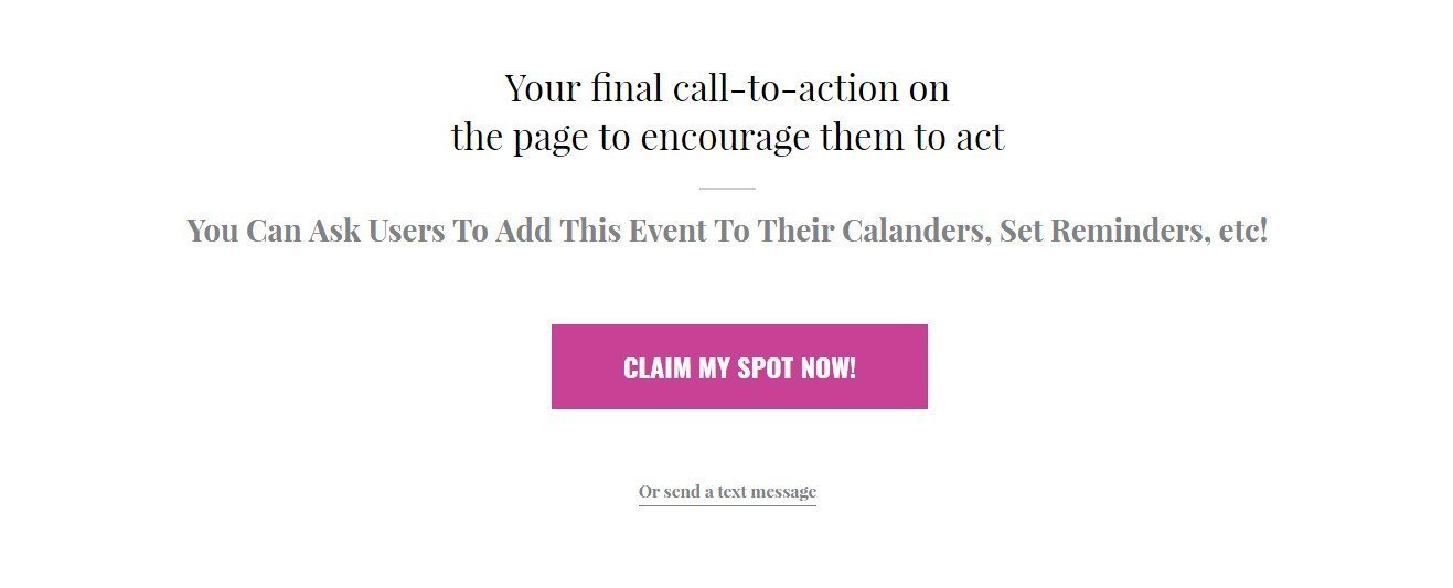 Final Call To Action Conference Confirmation Page Template