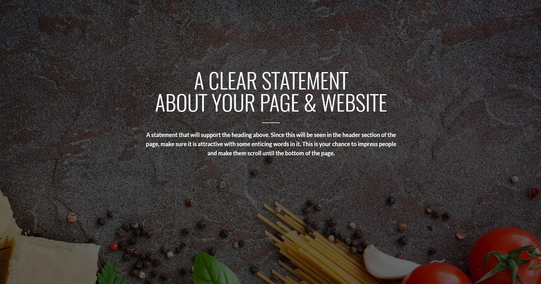 Heading Section Page Template For Food Offer