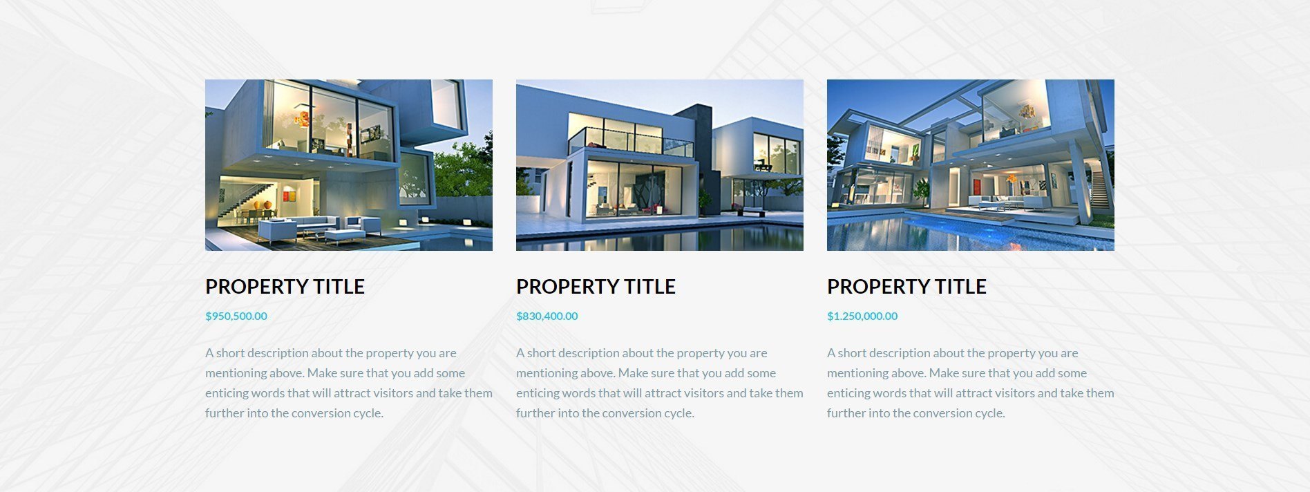 List Of Properties Real Estate Page Template