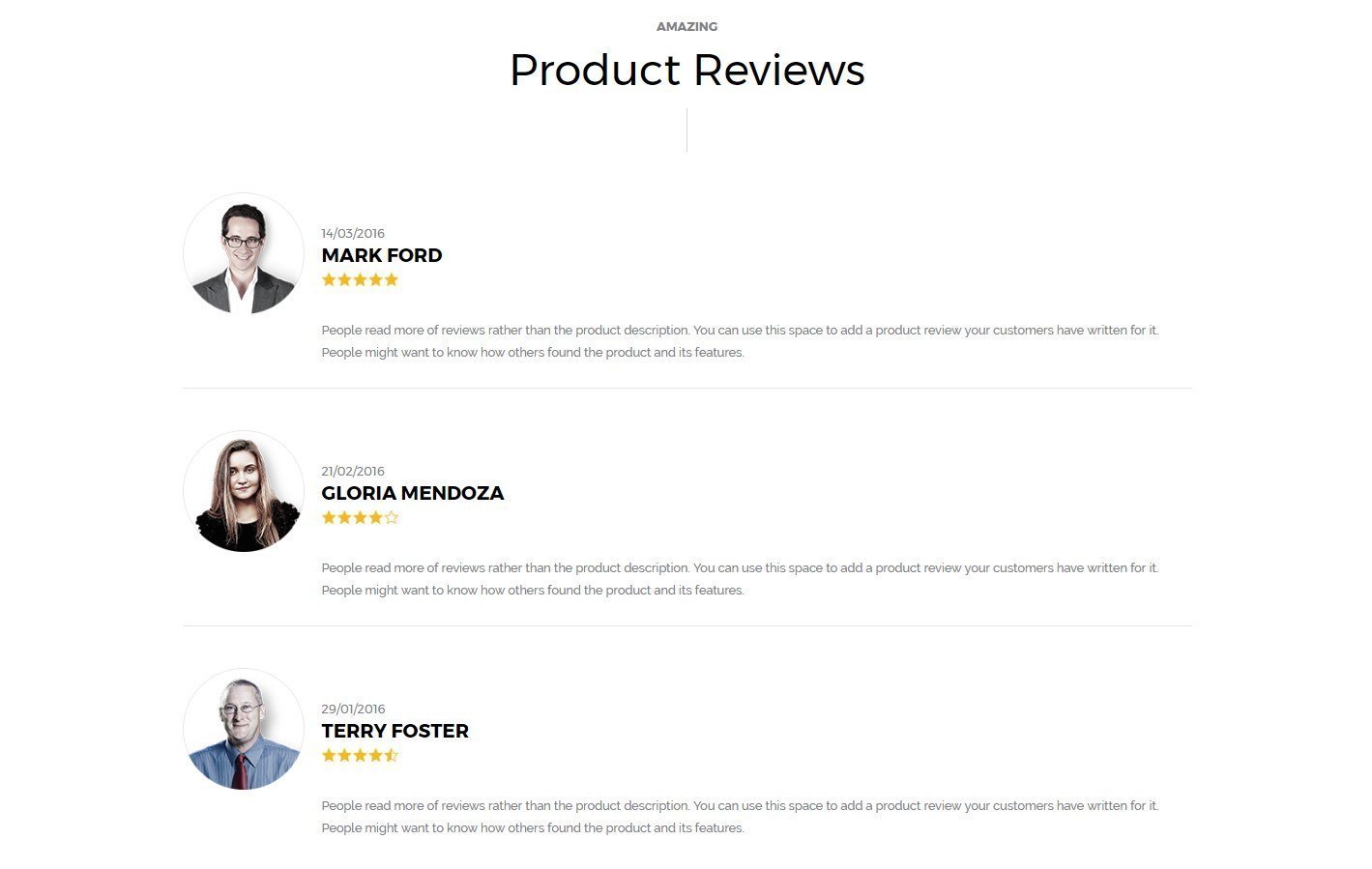 Reviews And Ratings Internal Product Page Template