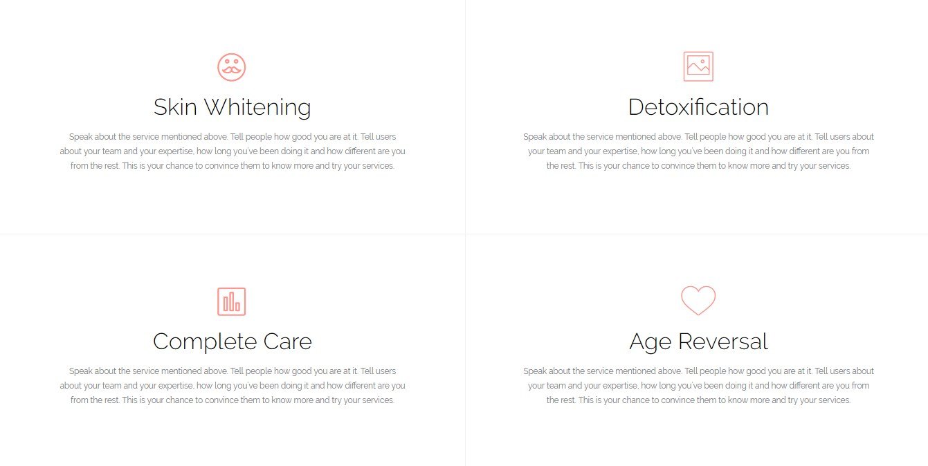 Services section - Beauty Treatment page template for Beaver Builder
