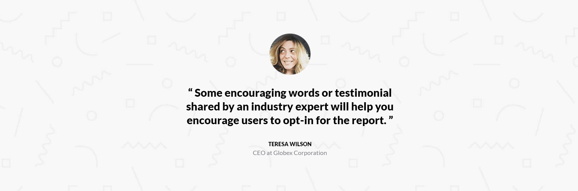 Testimonial Section Business Report Page Template