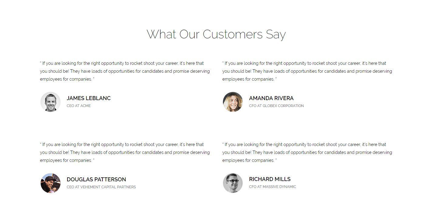 Testimonial Section Page Template For Beaver Builder