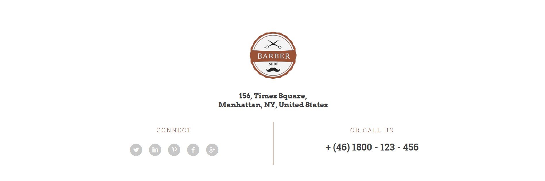 Address And Contact Info Barber Or Grooming Page Template