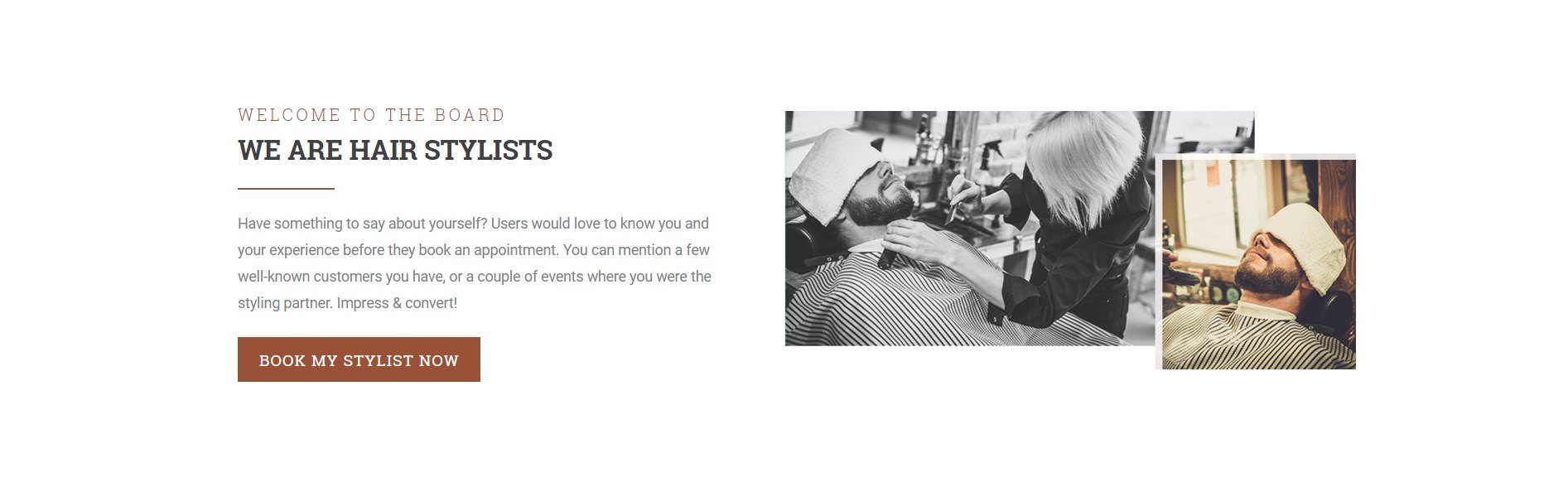 Feature Section Barber Or Grooming Page Template