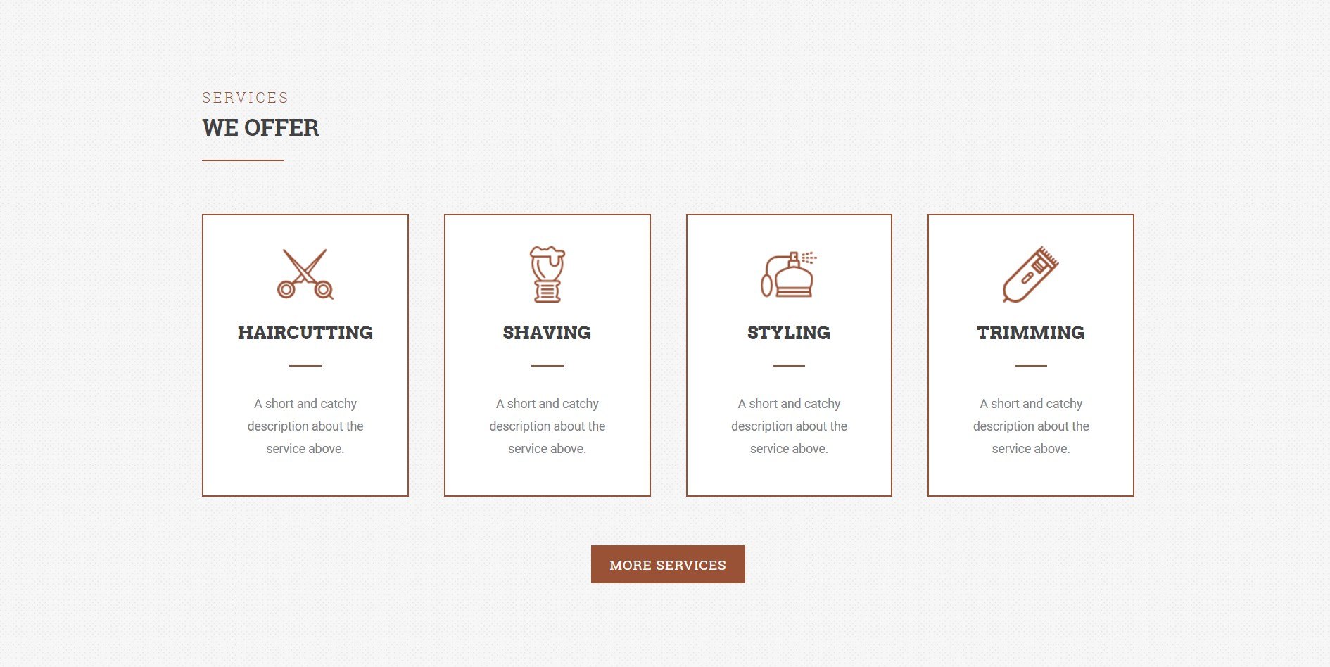 Services Section Barber Or Grooming Page Template