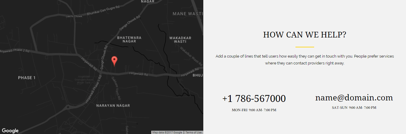 Automotive Page Template Contact And Google Maps