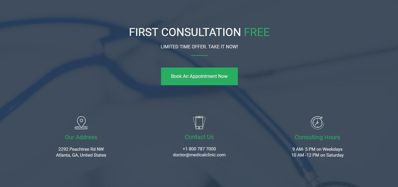 Dentist Page Template Contact And Call To Action