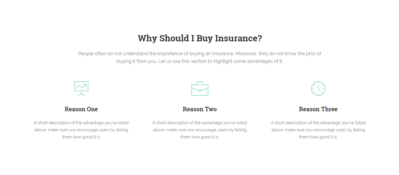 Insurance Agency Page Template Description