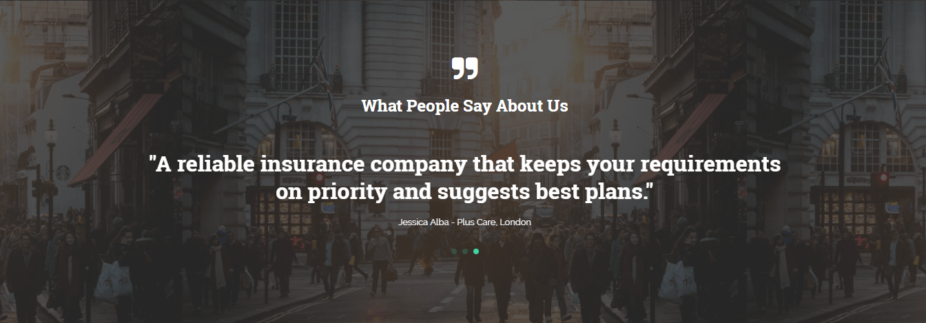 Insurance Agency Page Template Testimonial
