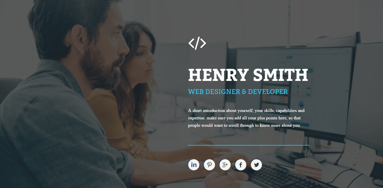 Personal Resume Page Template Header