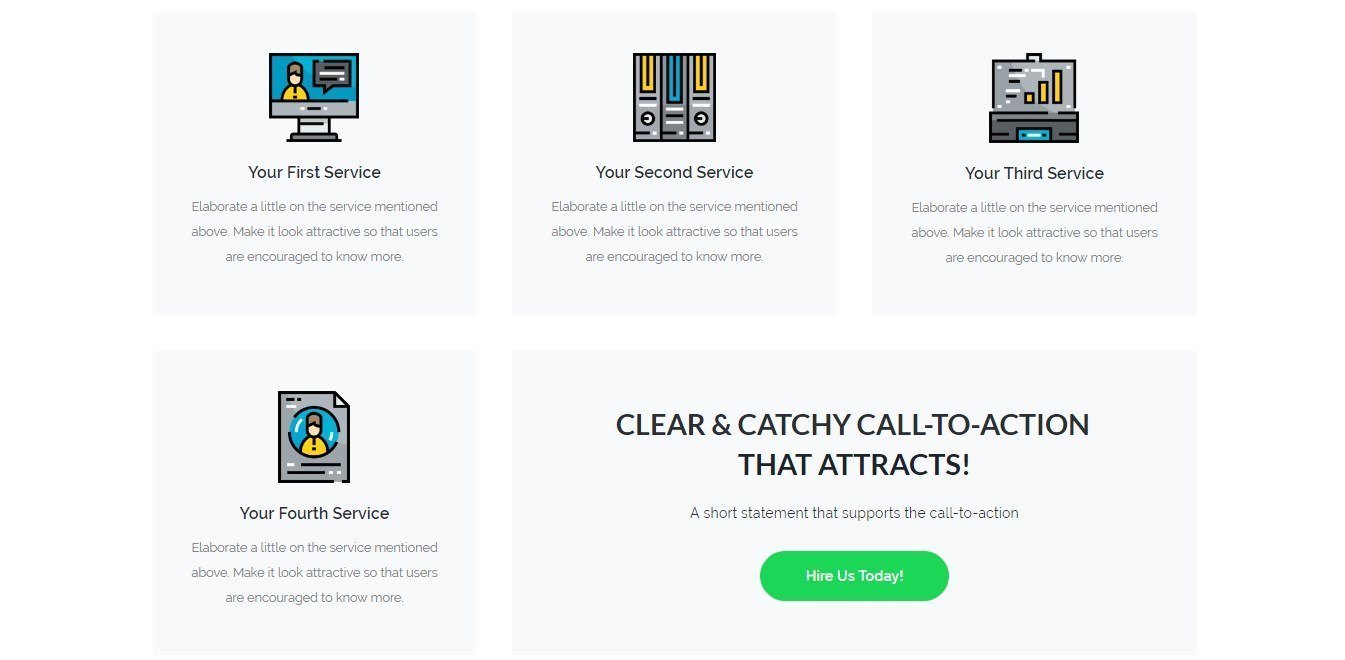SEO Page Template Services Section