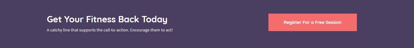 Yoga Page Template Call To Action