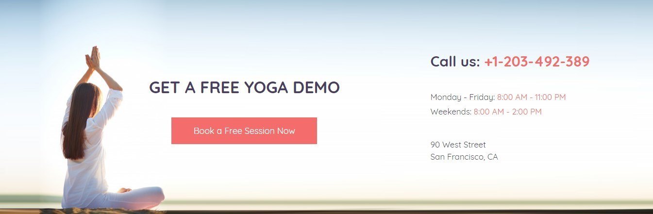 Yoga Page Template Contact