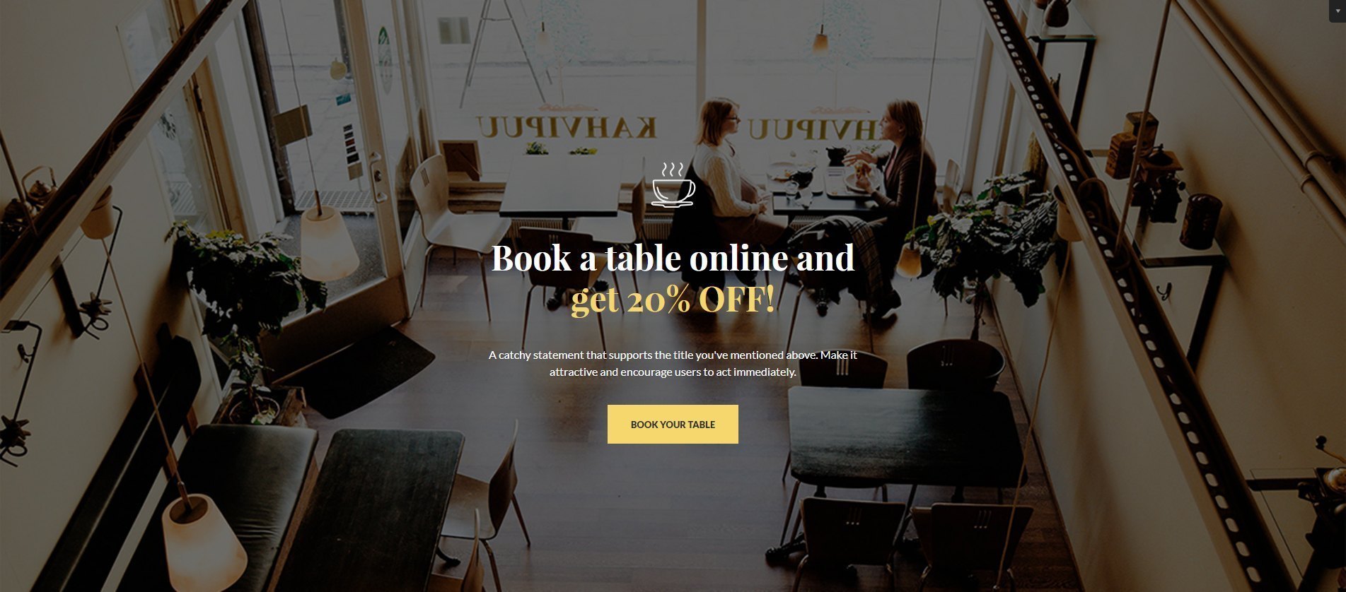 Cafe Page Template Header