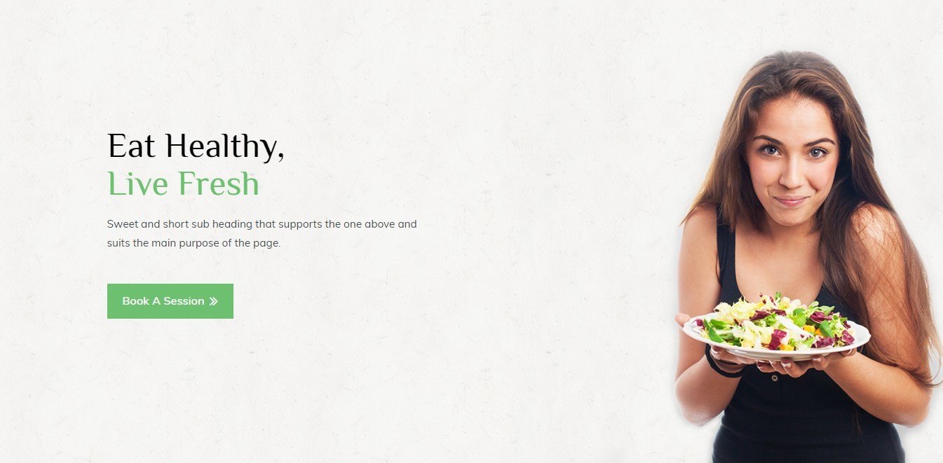 Dietitian Page Template Header Section