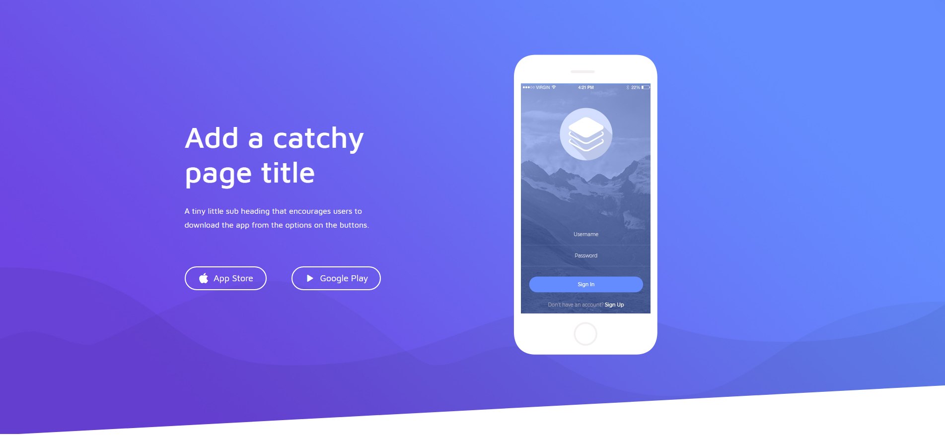 Mobile App Page Template Header