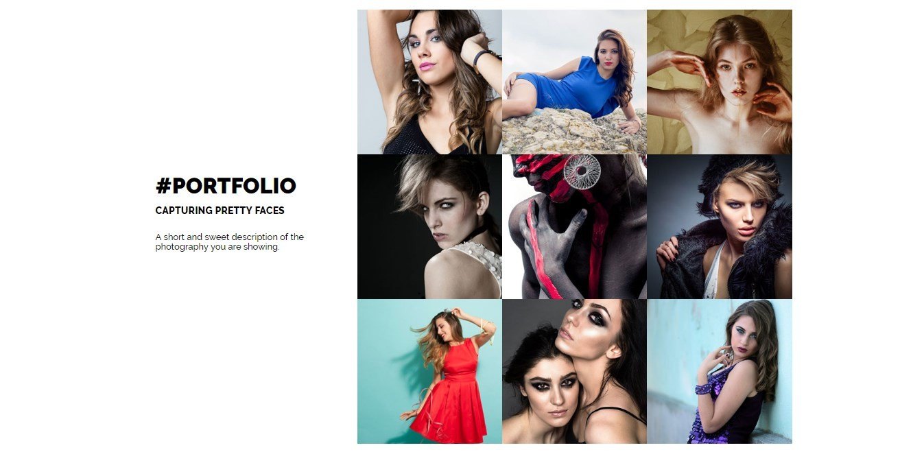 Photographer Page Template Portfolio 2