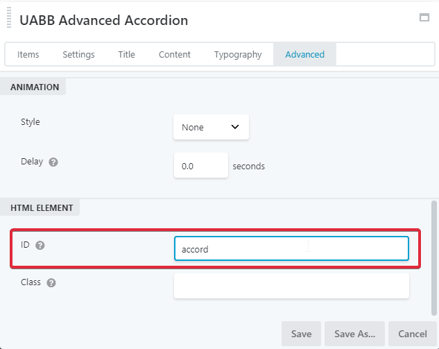 Add ID To The Advanced Accordion Element E1523370333256