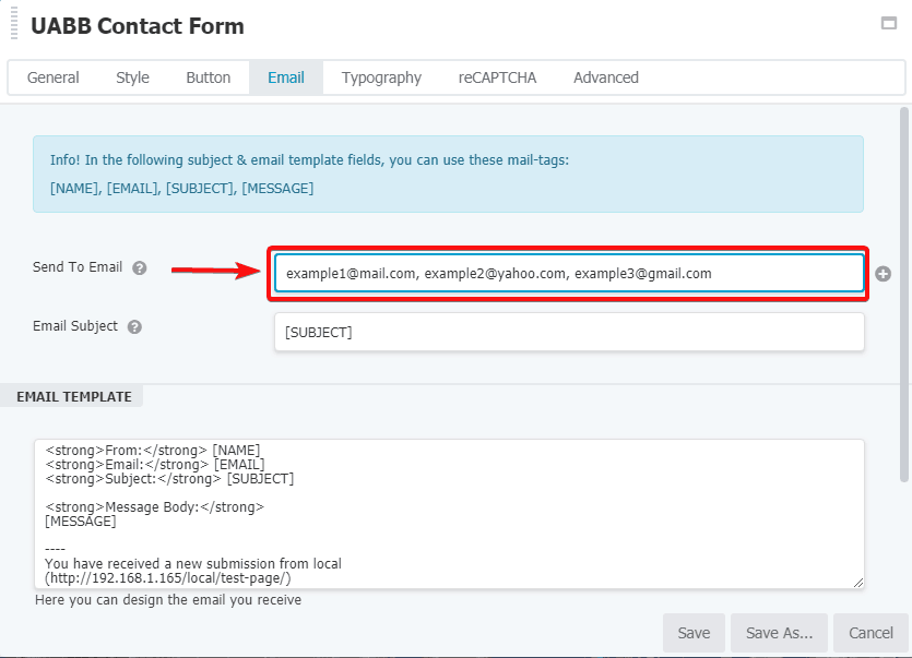 Add Multiple Recipients To Contact Form