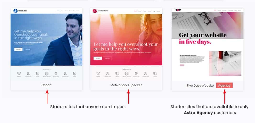 Free And Agency Astra Starter Sites