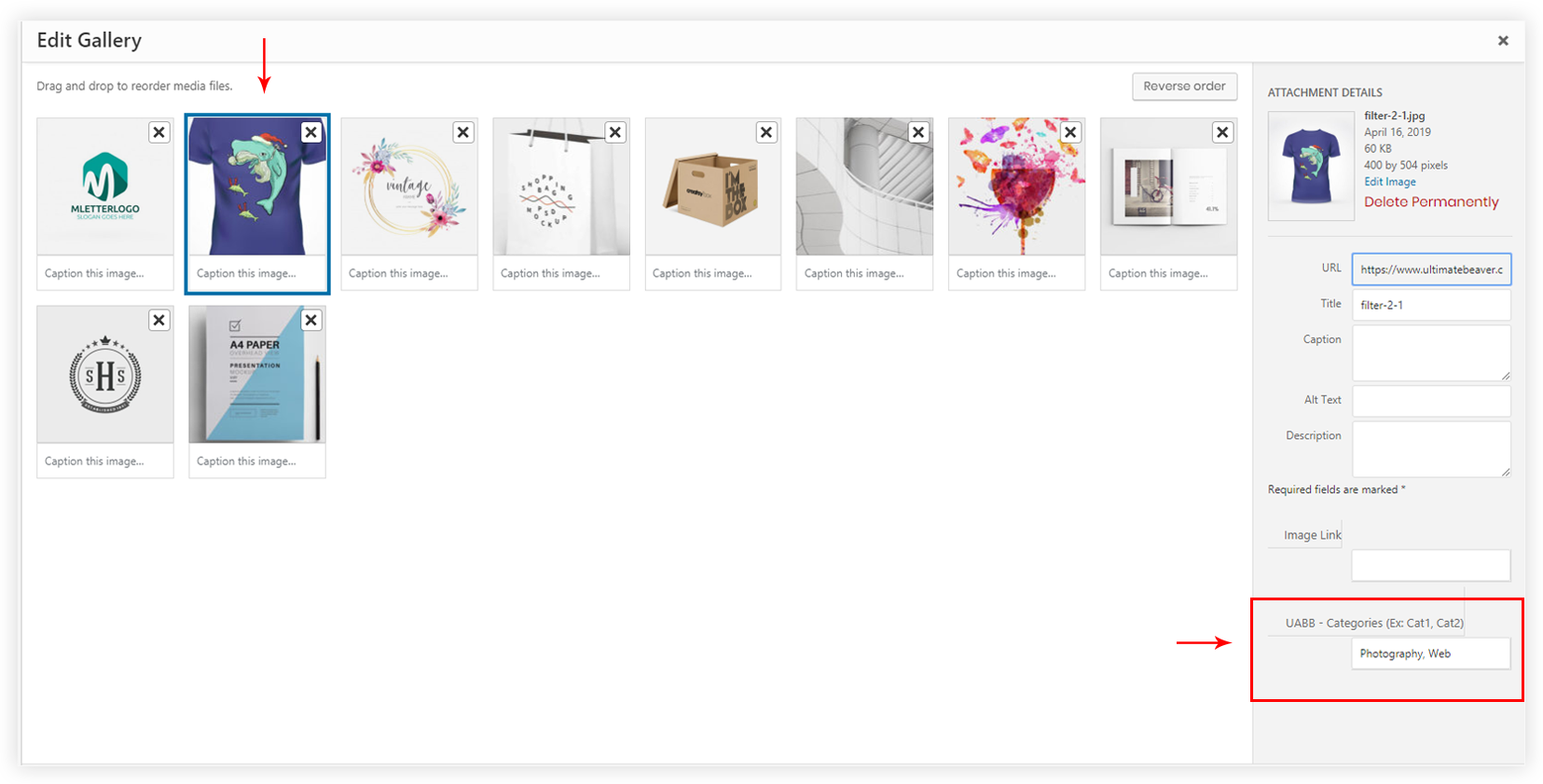 Filterable Gallery Add Categories