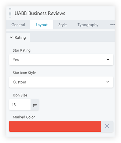 Uabb Star Rating Color