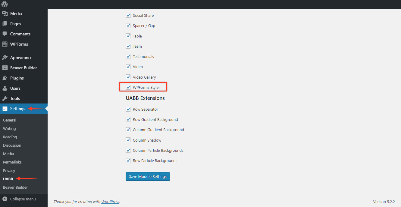Uabb Wpforms Styler Widget Activated