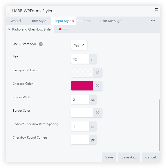 Wpforms Radio Checkbox Style Option