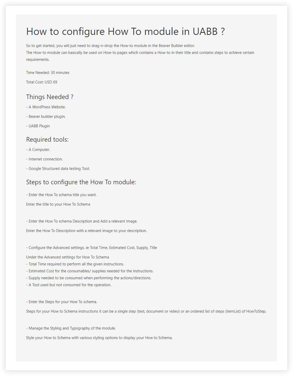 Uabb How To Module Default Text