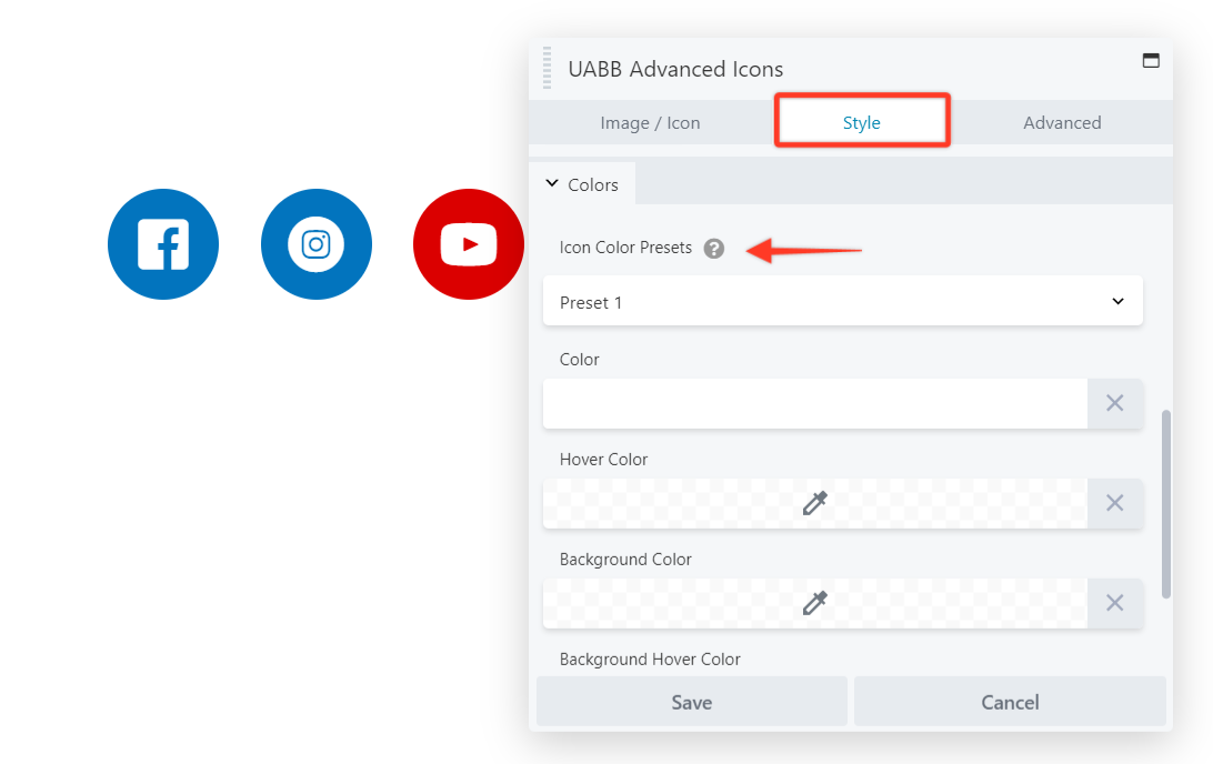Uabb Advanced Icons Color Presets